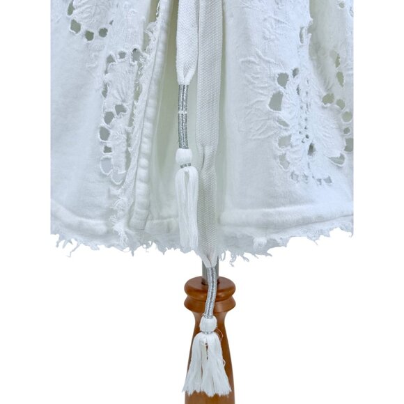 Free People Ivory White French Terry Boho Oversized Hooded Wrap Cardigan Jacket - Picture 7 of 16